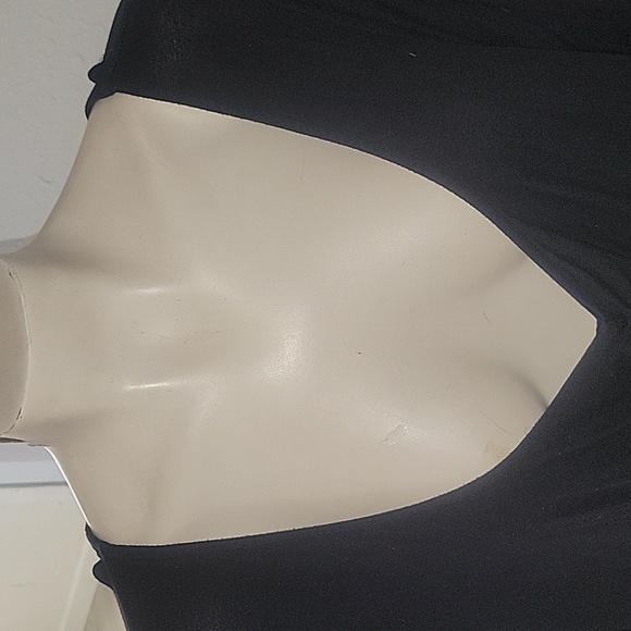 TORRID Solid Black Ponte V-Neck Skater Dress Women's Plus Size 4 Long Casual - Picture 3 of 9